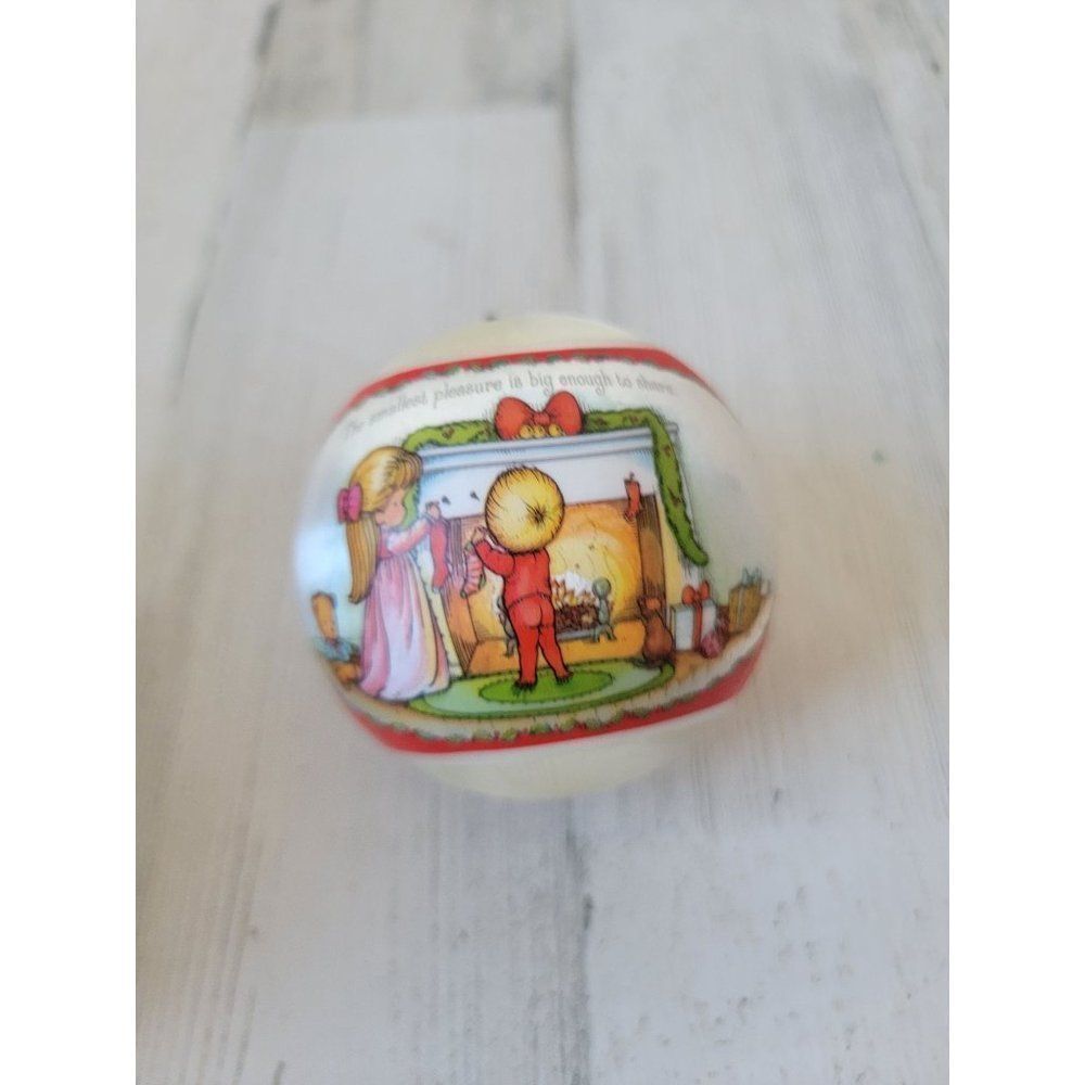 Joan Walsh 1979 AS IS satin ball smallest pleasure ornament Xmas